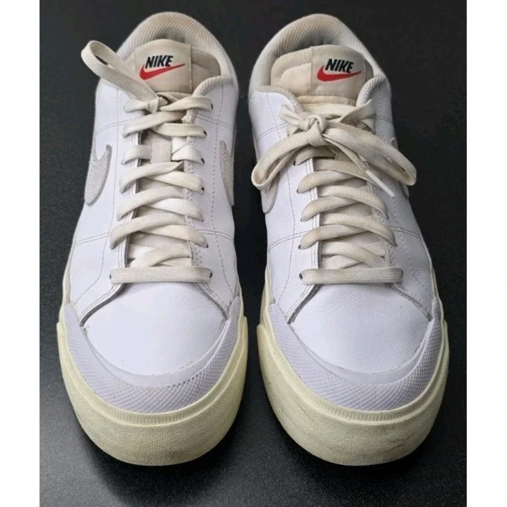 NIKE COURT LEGACY LIFT WHITE-SUMMIT Green SZ 10 Platform Sneaker Shoe Lace Up